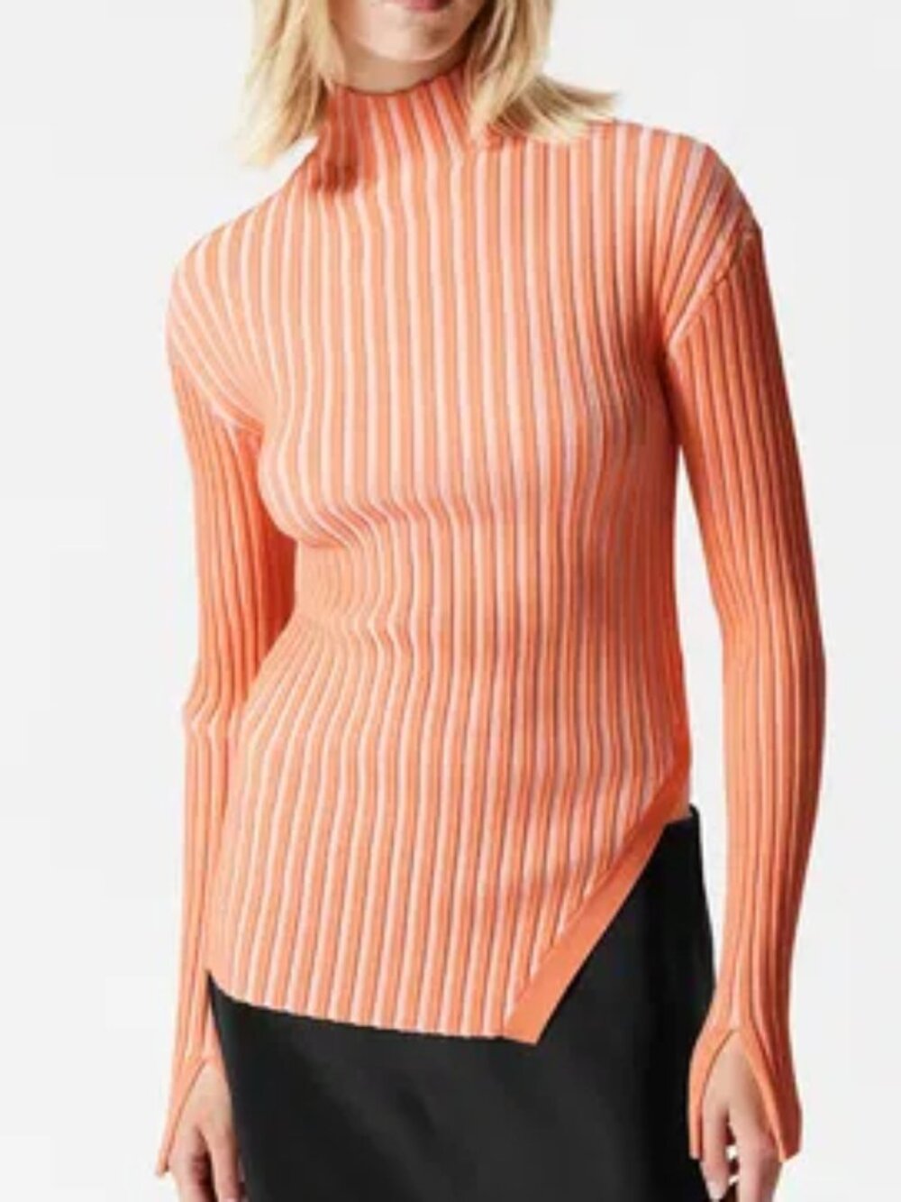 & Other Stories Asymmetric Rib-Knit Top